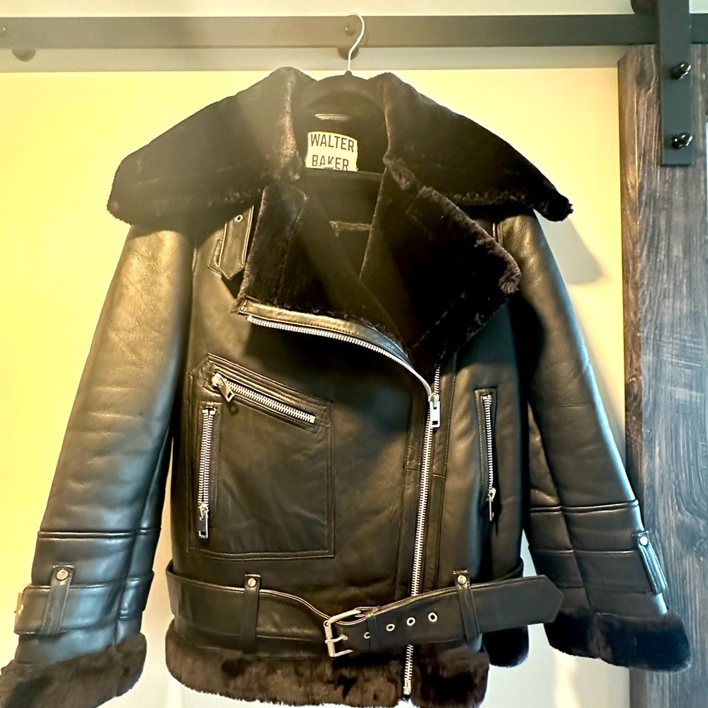 Walter Baker Moto jacket lined with faux fur